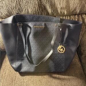 Michael Kors Navy and Black Tote Bag